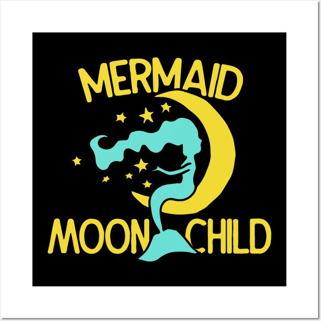 Mermaid MoonChild Wall Art by bubbsnugg